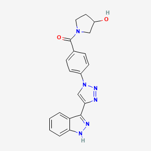 molecular formula C20H18N6O2 B8395567 1-{4-[4-(1H-indazol-3-yl)-1H-1,2,3-triazol-1-yl]benzoyl}pyrrolidin-3-ol 