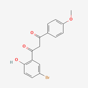 molecular formula C16H13BrO4 B8395605 1,3-Propanedione, 1-(5-bromo-2-hydroxyphenyl)-3-(4-methoxyphenyl)- CAS No. 88952-44-7