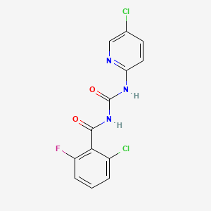 molecular formula C13H8Cl2FN3O2 B8395616 Benzamide, 2-chloro-N-(((5-chloro-2-pyridinyl)amino)carbonyl)-6-fluoro- CAS No. 79489-52-4