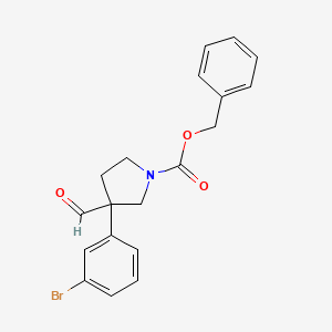 molecular formula C19H18BrNO3 B8395666 Benzyl 3-(3-bromophenyl)-3-formylpyrrolidine-1-carboxylate 