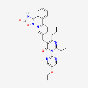 molecular formula C30H31N7O4 B8395676 3-{2-{5-{[1-(5-ethoxypyrimidin-2-yl)-2-isopropyl-6-oxo-4-propyl-1,6-dihydropyrimidin-5-yl]methyl}pyridin-2-yl}phenyl}-1,2,4-oxadiazol-5(4H)-one 