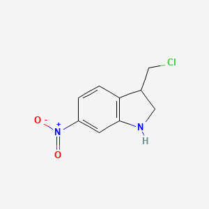 molecular formula C9H9ClN2O2 B8395685 3-(Chloromethyl)-6-nitroindoline 