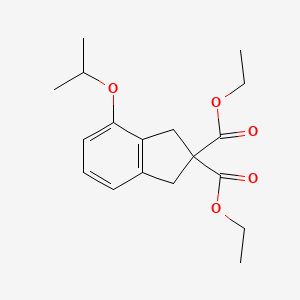 molecular formula C18H24O5 B8395692 Diethyl 4-(2-propyl)oxyindan-2,2-dicarboxylate 