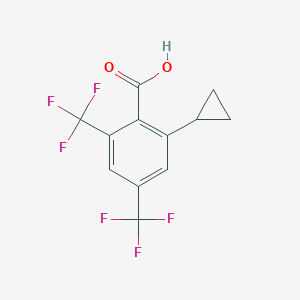 molecular formula C12H8F6O2 B8395698 2-Cyclopropyl-4,6-bis-trifluoromethyl-benzoic acid 