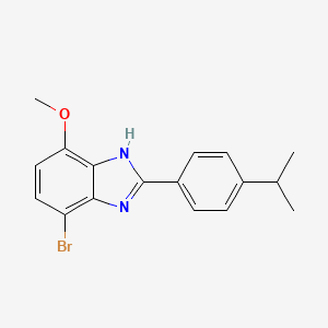 molecular formula C17H17BrN2O B8395701 4-bromo-2-(4-isopropyl-phenyl)-7-methoxy-1H-benzoimidazole 