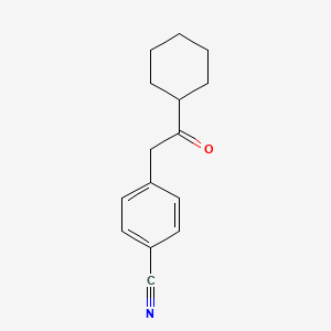 molecular formula C15H17NO B8395731 4-(2-Cyclohexyl-2-oxo-ethyl)-benzonitrile 