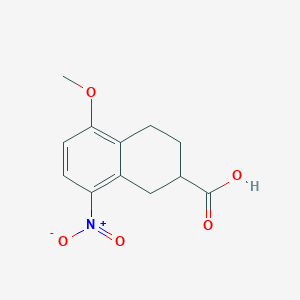molecular formula C12H13NO5 B8395743 5-Methoxy-8-nitro-1,2,3,4-tetrahydronaphthalene-2-carboxylic acid 