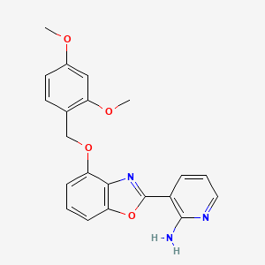 3-[4-[(2,4-Dimethoxyphenyl)methoxy]-1,3-benzoxazol-2-yl]pyridin-2-amine