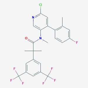 molecular formula C25H20ClF7N2O B8395775 2-[3,5-bis(trifluoromethyl)phenyl]-N-[6-chloro-4-(4-fluoro-2-methylphenyl)-3-pyridinyl]-N,2-dimethylpropanamide CAS No. 825643-73-0