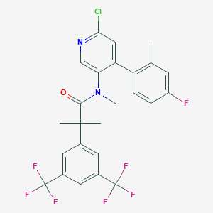 2-[3,5-Bis(trifluoromethyl)phenyl]-N-[6-chloro-4-(4-fluoro-2-methylphenyl)-3-pyridyl]-N,2-dimethylpropanamide