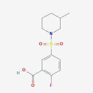 molecular formula C13H16FNO4S B8395928 2-Fluoro-5-(3-methylpiperidinosulfonyl)benzoic acid 