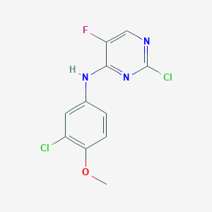 molecular formula C11H8Cl2FN3O B8395943 2-chloro-N4-(3-chloro-4-methoxyphenyl)-5-fluoro-4-pyrimidineamine 