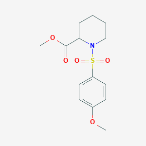 molecular formula C14H19NO5S B8395946 Methyl-1-[(4-methoxyphenyl)sulfonyl]piperidine-2(R,S)-carboxylate 
