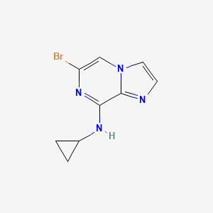 molecular formula C9H9BrN4 B8395987 6-bromo-N-cyclopropylimidazo[1,2-a]pyrazin-8-amine 