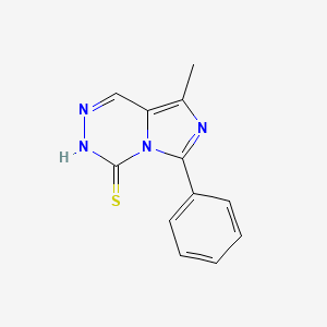 molecular formula C12H10N4S B8395989 8-Methyl-6-phenyl-imidazo[1,5-d]-as-triazin-4(3H)-thione 