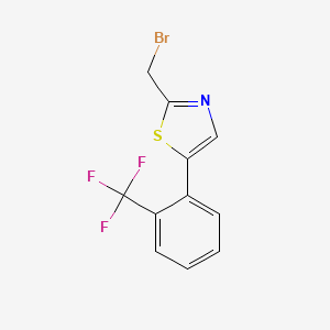 molecular formula C11H7BrF3NS B8396126 2-(Bromomethyl)-5-[2-(trifluoromethyl)phenyl]-1,3-thiazole 