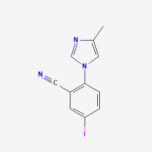 molecular formula C11H8IN3 B8396155 5-Iodo-2-(4-methyl-imidazol-1-yl)-benzonitrile 