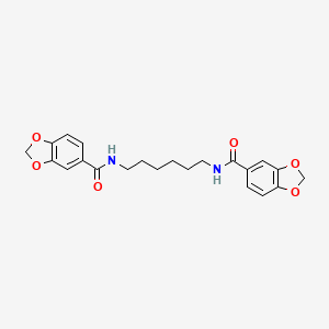 molecular formula C22H24N2O6 B8396170 N,N'-Hexamethylenebis(3,4-methylenedioxybenzamide) 