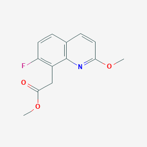 molecular formula C13H12FNO3 B8396206 (7-Fluoro-2-methoxy-quinolin-8-yl)-acetic acid methyl ester 
