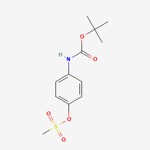 molecular formula C12H17NO5S B8396230 4-(Tert-butoxycarbonylamino)phenyl methanesulfonate 
