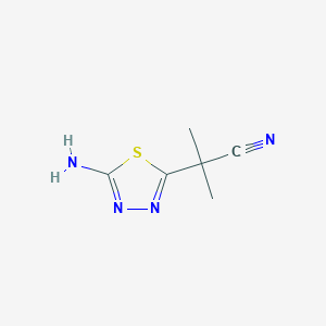 molecular formula C6H8N4S B8396257 2-(5-Amino-1,3,4-thiadiazol-2-yl)-2-methylpropanenitrile 