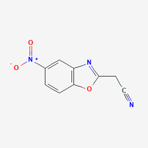 molecular formula C9H5N3O3 B8396269 5-Nitro-2-benzoxazoleacetonitrile 