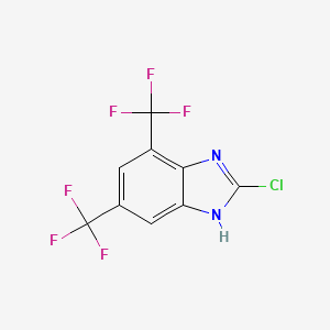molecular formula C9H3ClF6N2 B8396284 2-chloro-4,6-bis(trifluoromethyl)-1H-benzo[d]imidazole 