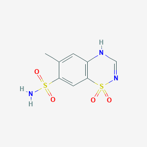 molecular formula C8H9N3O4S2 B8396303 6-methyl-2H-1,2,4-benzothiadiazine-7-sulfonamide 1,1-dioxide CAS No. 3256-99-3