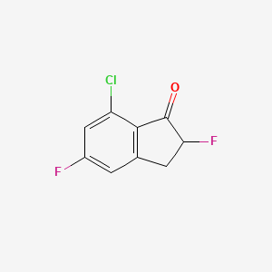 molecular formula C9H5ClF2O B8396305 7-Chloro-2,5-difluoro-2,3-dihydro-1H-inden-1-one 