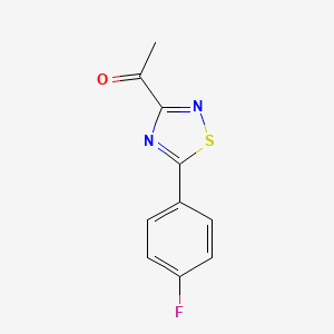 molecular formula C10H7FN2OS B8396319 1-(5-(4-Fluorophenyl)-1,2,4-thiadiazol-3-yl)ethanone 