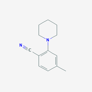 molecular formula C13H16N2 B8396347 4-(Methyl)-2-(piperidin-1-yl)benzonitrile 