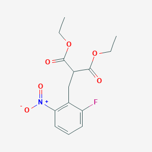 molecular formula C14H16FNO6 B8396380 diethyl 2-(2-Fluoro-6-nitrobenzyl)malonate 