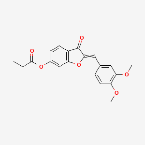 2-[(3,4-dimethoxyphenyl)methylene]-6-propionyloxy-3(2H)-benzofuranone