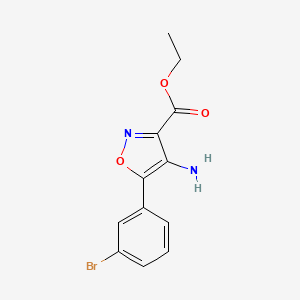 molecular formula C12H11BrN2O3 B8396444 Ethyl 4-amino-5-(3-bromophenyl)isoxazole-3-carboxylate 