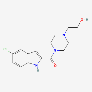 molecular formula C15H18ClN3O2 B8396493 (5-Chloro-1h-indol-2-yl)-[4-(2-hydroxy-ethyl)-piperazin-1-yl]-methanone 