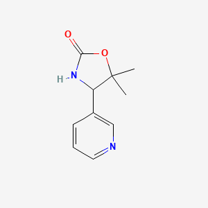 molecular formula C10H12N2O2 B8396544 5,5-Dimethyl-4-(pyridin-3-yl)oxazolidin-2-one 