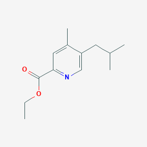 molecular formula C13H19NO2 B8396545 5-Isobutyl-4-methyl-pyridine-2-carboxylic acid ethyl ester 