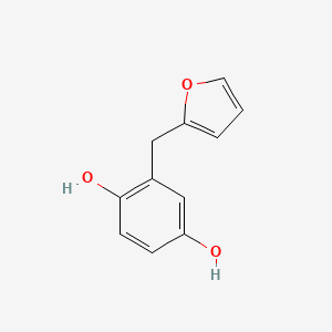 molecular formula C11H10O3 B8396642 2-(2-Furanylmethyl)hydroquinone 