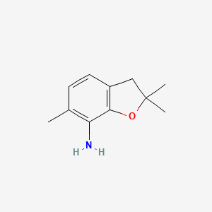 molecular formula C11H15NO B8396666 7-Amino-2,2,6-trimethyl-2,3-dihydrobenzofuran 