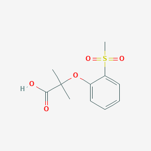 molecular formula C11H14O5S B8396701 2-Methyl-2-(2-methanesulfonyl-phenoxy)-propionic acid 