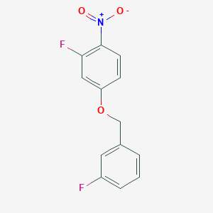 molecular formula C13H9F2NO3 B8396760 2-Fluoro-4-(3-fluoro-benzyloxy)-nitrobenzene 