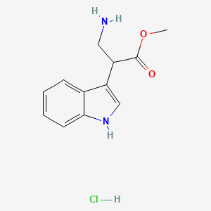 molecular formula C12H15ClN2O2 B8396841 Methyl 3-amino-2-(indol-3-yl)propionate hydrochloride 