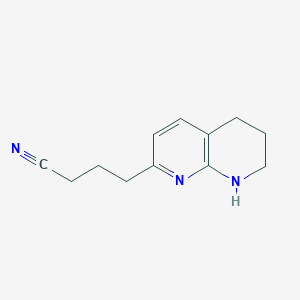 molecular formula C12H15N3 B8396849 4-(5,6,7,8-Tetrahydro-[1,8]naphthyridin-2-yl)-butyronitrile 