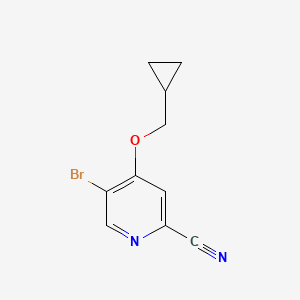 molecular formula C10H9BrN2O B8396898 5-Bromo-4-(cyclopropylmethoxy)picolinonitrile 