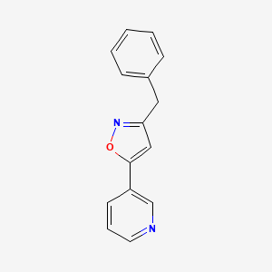 molecular formula C15H12N2O B8396920 3-[3-(Phenylmethyl)-isoxazol-5-yl]pyridine 