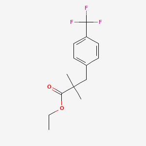 molecular formula C14H17F3O2 B8396925 Ethyl 2,2-dimethyl-3-[4-(trifluoromethyl)phenyl]propanoate 