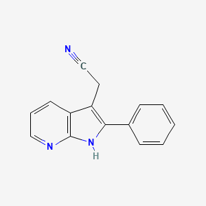 molecular formula C15H11N3 B8396979 3-(Cyanomethyl)-2-phenylpyrrolo[2,3-b]pyridine 