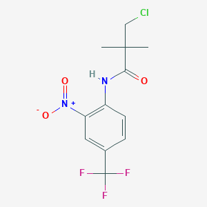 molecular formula C12H12ClF3N2O3 B8397025 3-chloro-2,2-dimethyl-N-(2-nitro-4-(trifluoromethyl)phenyl)propanamide CAS No. 913067-92-2