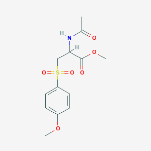 molecular formula C13H17NO6S B8397073 N-acetyl-beta-(4-methoxyphenylsulfonyl)-D,L-alanine methyl ester 