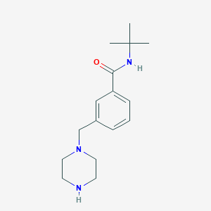 molecular formula C16H25N3O B8397113 N-tert-butyl-3-(piperazin-1-ylmethyl)benzamide 